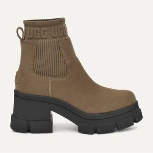UGG Brooklyn Chelsea Platform Boots Womens Size 10 Hickory Suede Waterproof NEW